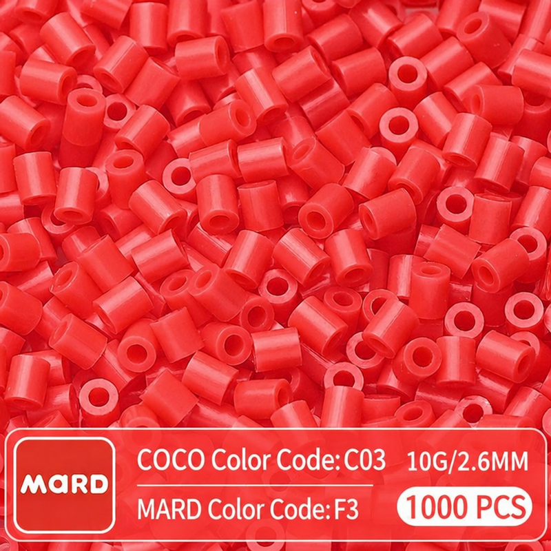 2.6mm Mini Fuse Beads Refill Pack, 10g About 1000Pcs Per Bag DIY Handmade Craft Beads F01-09